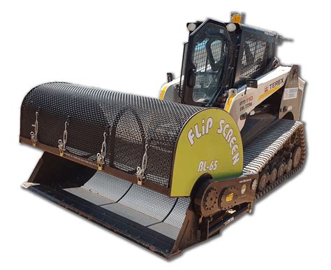 skid steer rock screen|flip screen skid steer bucket.